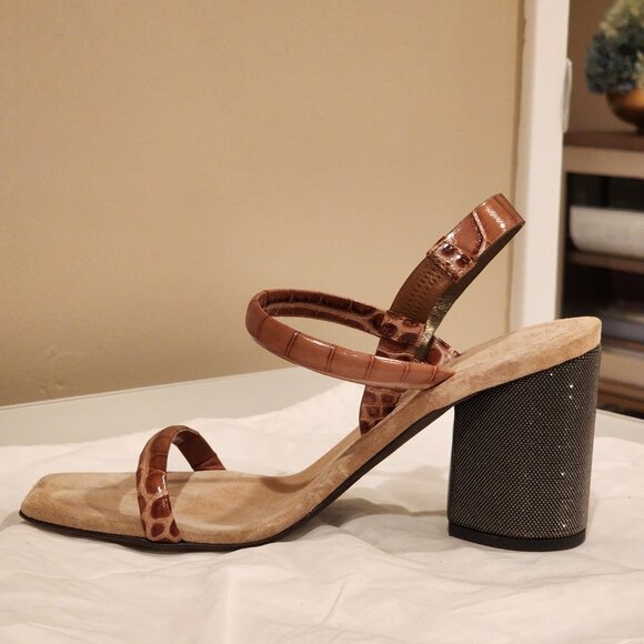 Excellent EU39 Brunello Cucinelli Monili Bead Sandal Croc Embossed - Picture 12 of 12